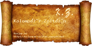 Kolompár Zoltán névjegykártya