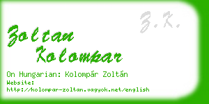 zoltan kolompar business card